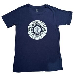 Women's J.Crew Navy Runaway Mermaid Cape Short Sleeve T-Shrit, Size Small, EUC